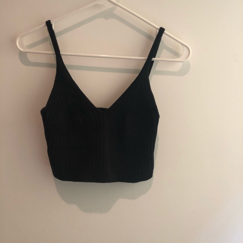 Free People Cropped Sweater Tank black Small
